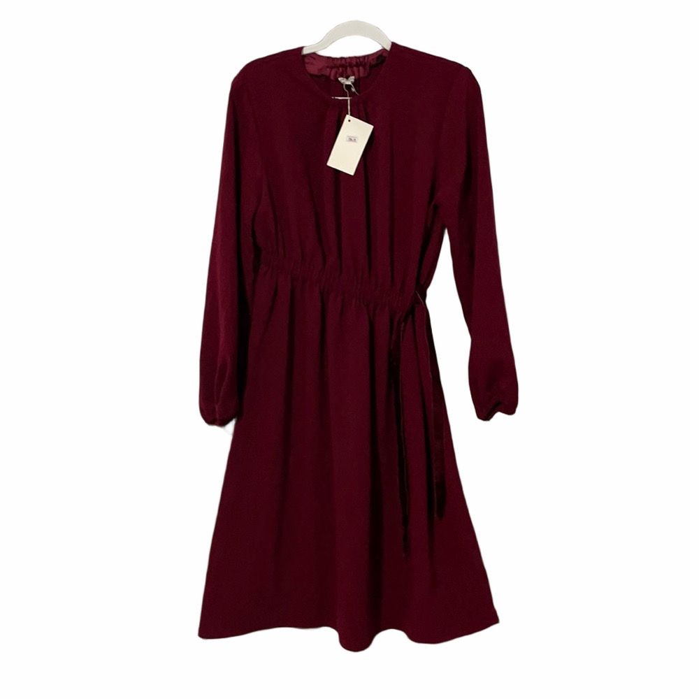 Burgundy long sleeve dress - Picture 1 of 5